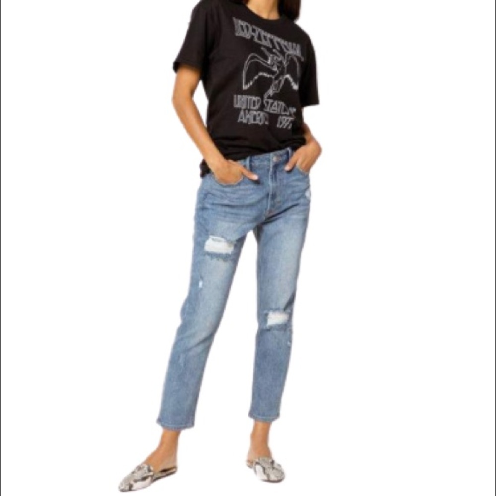 Sky & Sparrow Ripped Mom Jeans